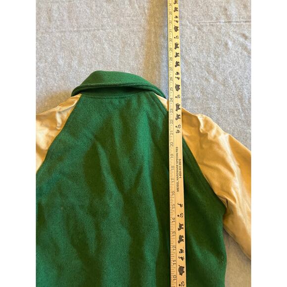 Award Jacket by Kaye Bros Varsity Jacket Men's Medium Green Wool Vintage Read - Picture 9 of 11